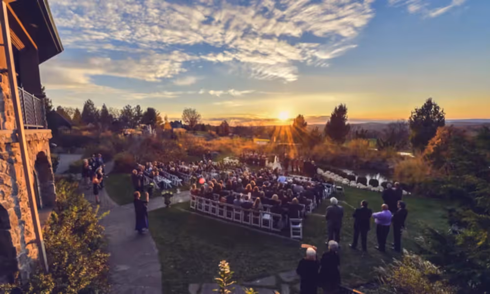 Sunset in Crystal Springs Wedding Garden