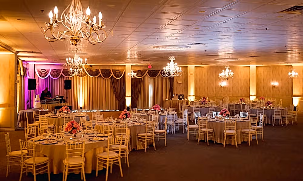 Diamond Ballroom wedding reception decor
