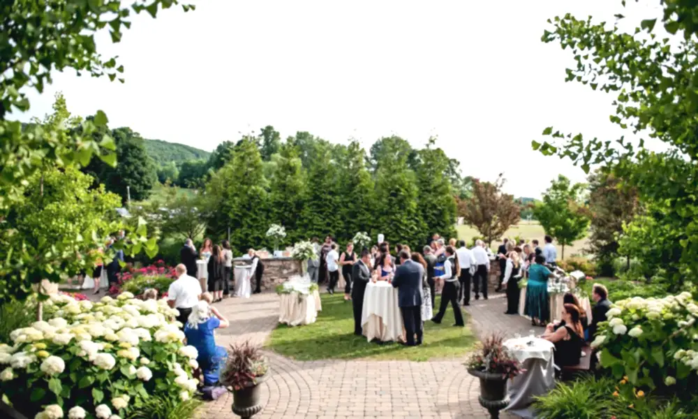 Overview of cocktail hour at Minerals Hotel at Crystal Springs Resort in NJ