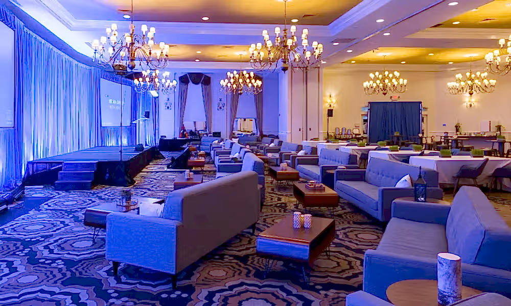 Meeting Arrangement in the Emerald Ballroom at Crystal Springs Resort