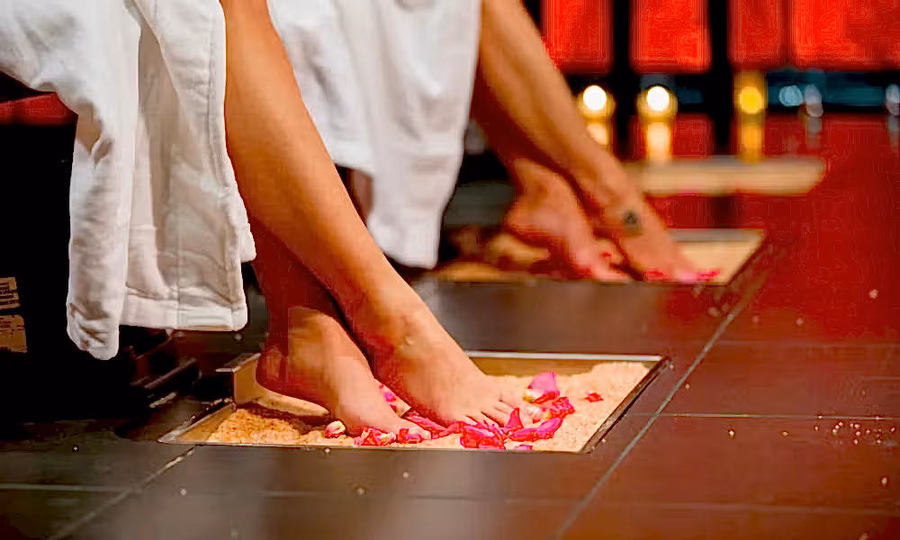 Foot soak at Reflections Spa, NJ