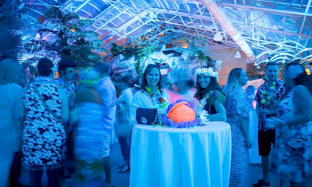 People enjoying an event at the Biosphere at Crystal Springs Resort