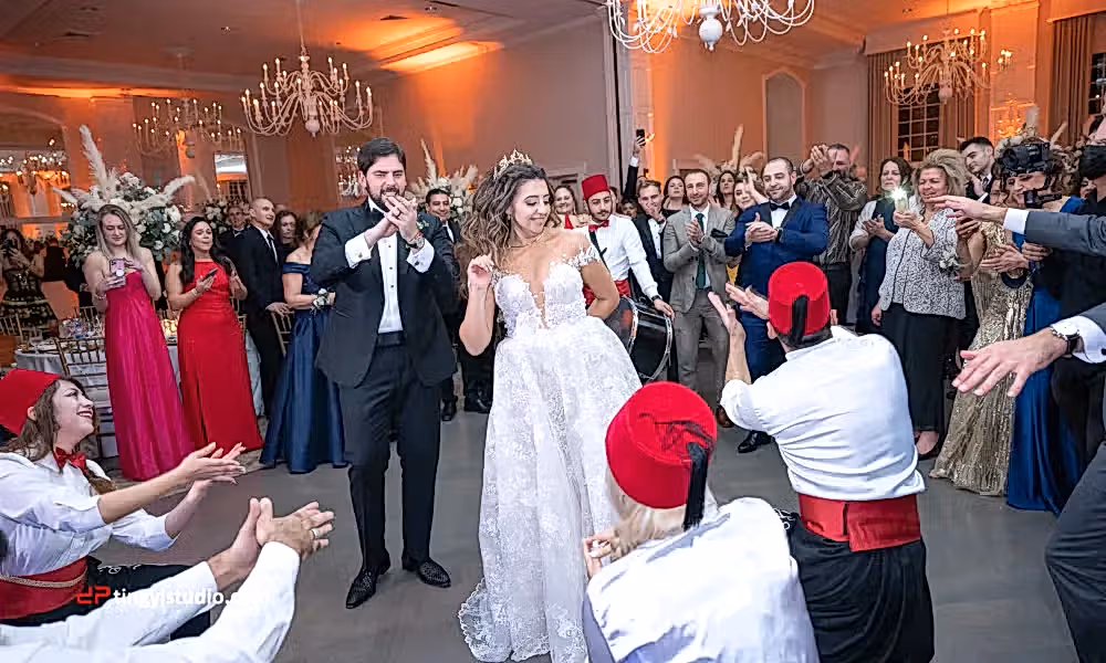 Bride and Groom in the middle of the dance floor