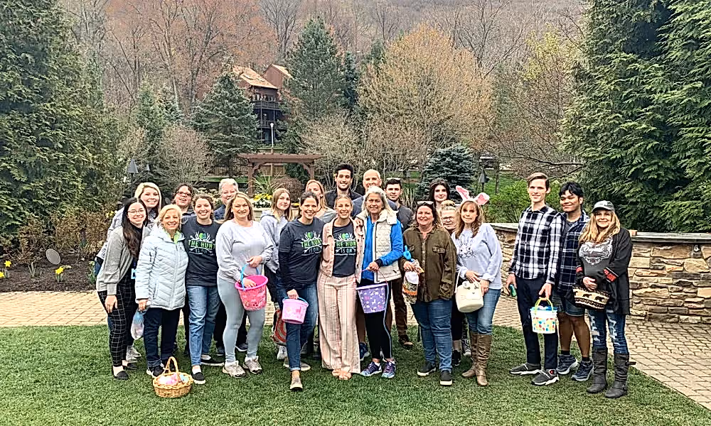 Crystal Springs Resort group photo at Employee Easter Egg Hunt