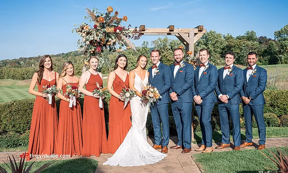 Wedding party at Ballyowen wedding garden