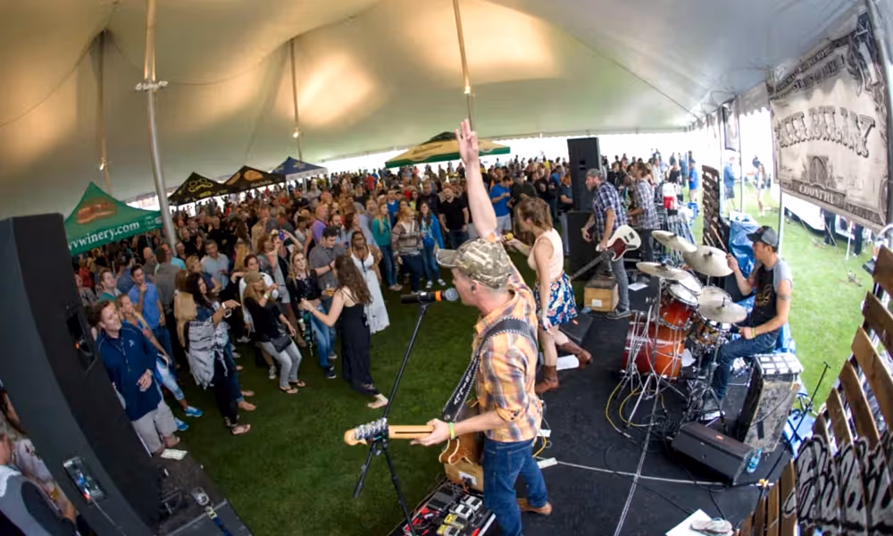 Band performing to crowd at NJ Beer &amp; Food Festival