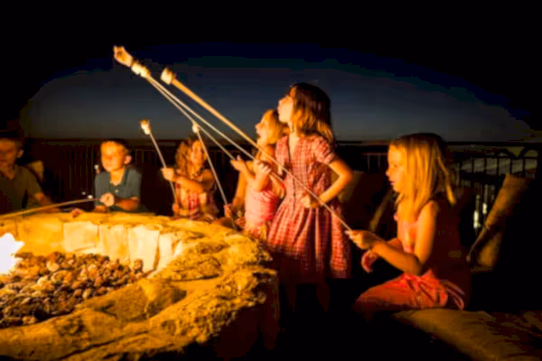 Kids roasting marshmallows