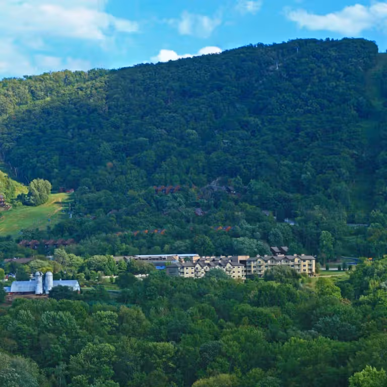 Mountain view behind Minerals Hotel