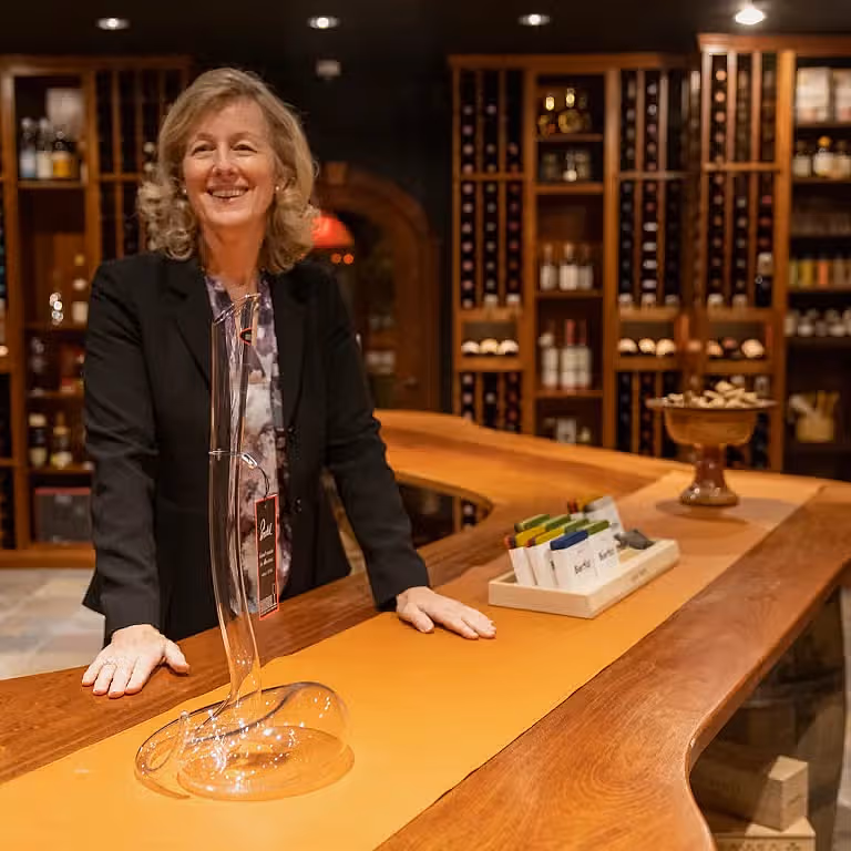 MEET THE WOMAN IN CHARGE OF CRYSTAL SPRINGS RESORT’S 45,000-BOTTLE WINE CELLAR - NEW JERSEY MONTHLY
