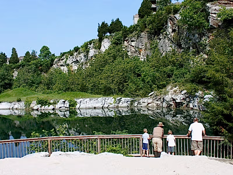 Guests looking at water in the Quarry.